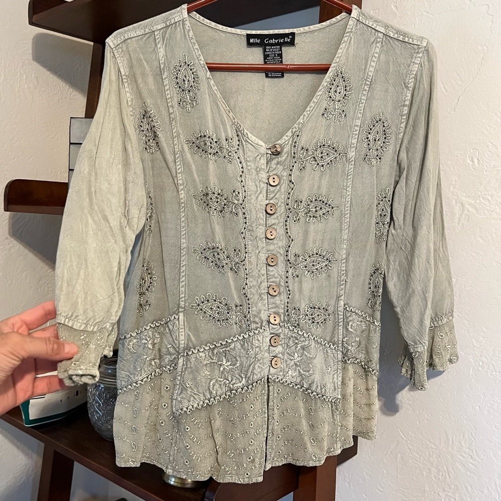 Moss green blouse